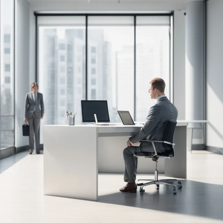 Office workspace with legal documents and laptop